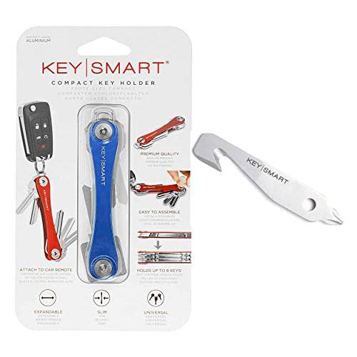 KeySmart - 컴팩트 키 홀더 and 키체인,키링,열쇠고리 오거나이저,수납함,정리함 (up to 14 키, 블루) 번들,묶음 KeySmart 다용도도구 - 5-in-1 Multi-Purpose 키체인,키링,열쇠고리 툴 박스 커터, 자,  프라이바, 필립스 and 플랫 헤드 S
