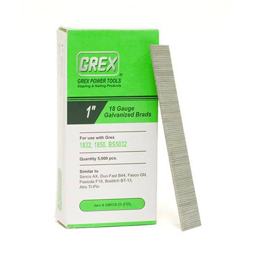 GREX GBN18-25 18 게이지 1-Inch Length 아연도금 브래드 네일 (5, 000 per 박스)