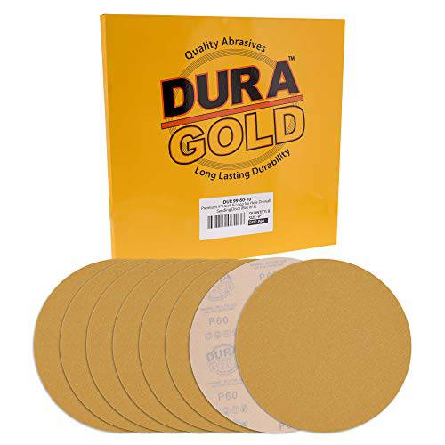Dura-Gold 프리미엄 9 건식벽체 원형사포 - 60 그릿 (박스 of 8) - High-Performance 사포 원형  후크&  루프 백킹, 고속 커팅 알루미늄옥사이드 연마제 - 건식벽체 파워 샌더, 우드