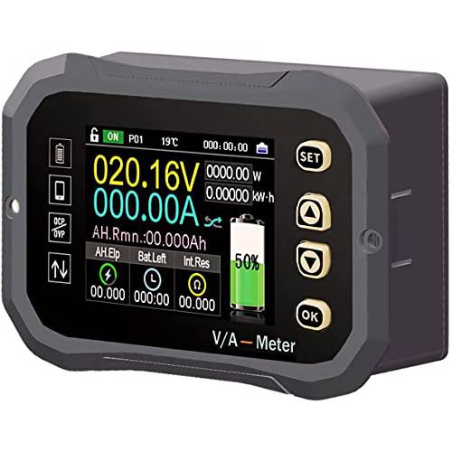 WonVon 400A 스마트 RV 배터리 Monitor-Battery 모니터 Shunt 지원 하이/ 로우 전압 프로그래밍가능 알람 배터리 0V-120V 지원 블루투스 12V 리튬 봉인, 젤, Flooded 배터리