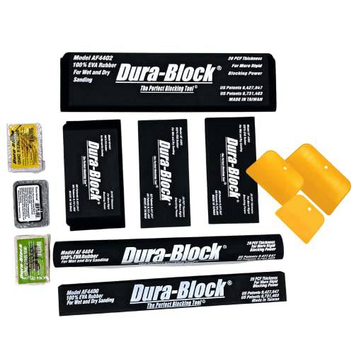 BLYSK and Dura-Block 샌딩 블록 AF44A 세트 of 프리 하드 플라스틱 퍼티 스프레더 두드리기 필러, 퍼티, Glazes, autobody 복구