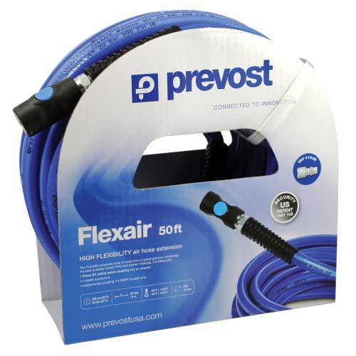Prevost Flexair 50’ x 3/ 8 에어 호스 w/ Prevo S1 산업용 커플러