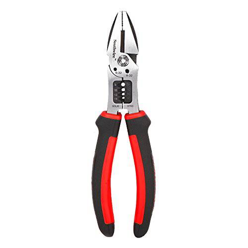 Southwire MPSCP 6-In-1 Multi-Tool 사이드 커팅 플라이어, 다기능, Ideal Stripping 8-14 AWG 솔리드 와이어 And 10-16 Stranded 와이어