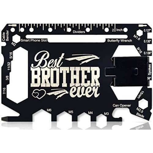 46 in 1 지갑 다용도도구 카드 선물 Brother Saying Best Brother Ever | 다용도 포켓 툴 파우치 and 탈착식 머니클립 | 크리스마스 or 생일 Brother 선물 from 여자형제