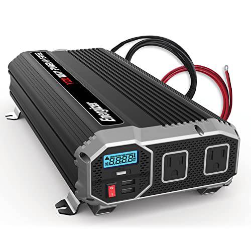 에너자이저 1100 와트 파워 인버터 수정됨 사인 Wave 자동차 인버터, 12V to 110 볼트, 2 AC Outlets, 2 USB 포트 (2.4 앰프), 하드와이어 키트, 배터리 케이블 포함  ETL 승인 언더 UL STD 458