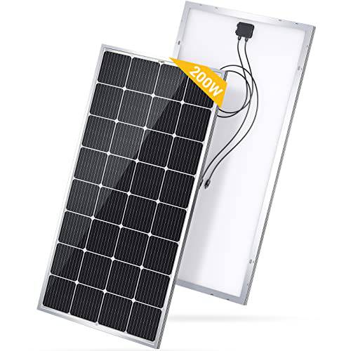 BougeRV 9BB 셀 200 와트 모노 태양광 패널, 22.8% 하이 능률 모듈 단결정 테크놀로지 Work 12 볼트 충전기 RV 캠핑 홈 보트 선박 Off-Grid