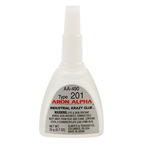 Aron Alpha Industrial Krazy Glue -AA490 Aron 알파 Indust 클리어 201 (2 cps 점도) 레귤러 세트 인스턴트 접착 20 g (0.7 oz) 병