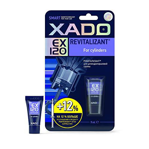 XADO EX120 가솔린 and 디젤 실린더 Revitalizant - Cylinder-Piston Group 수리 트리트먼트,영양 (튜브, 9ml)