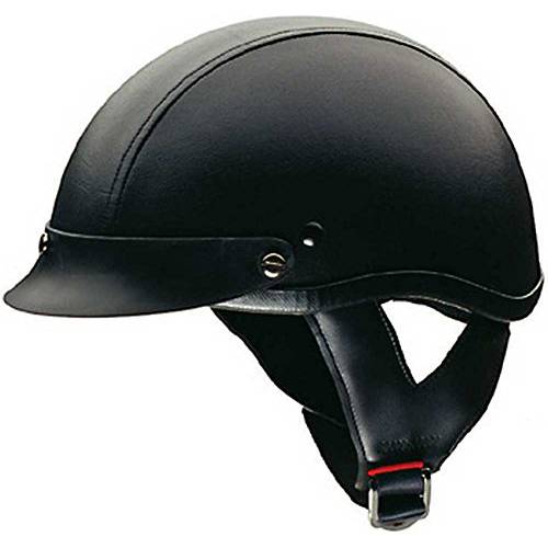 HCI  가죽 줄무늬 블랙, ABS 쉘 -클래식 1/2,하프 헬멧 w/ 썬바이저 100-131