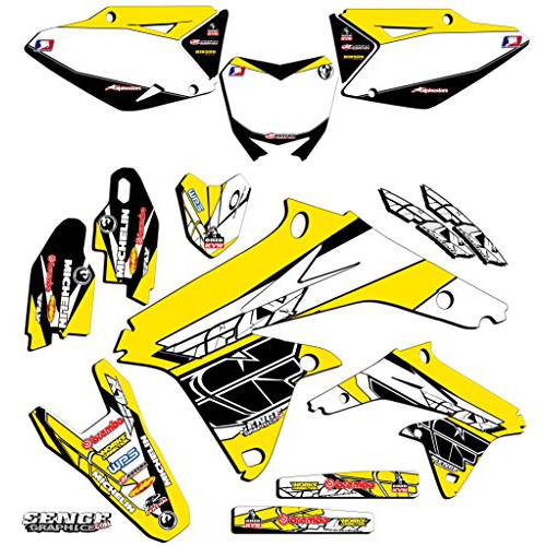 2005-2020 RM 85, Fly Yellow Complete 그래픽 키트, Senge 그래픽, 호환가능한 스즈키