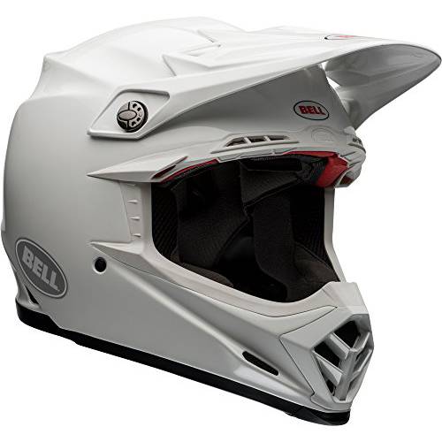 벨 Moto-9 구부러지는 먼지 헬멧 (광택 화이트 - 라지)