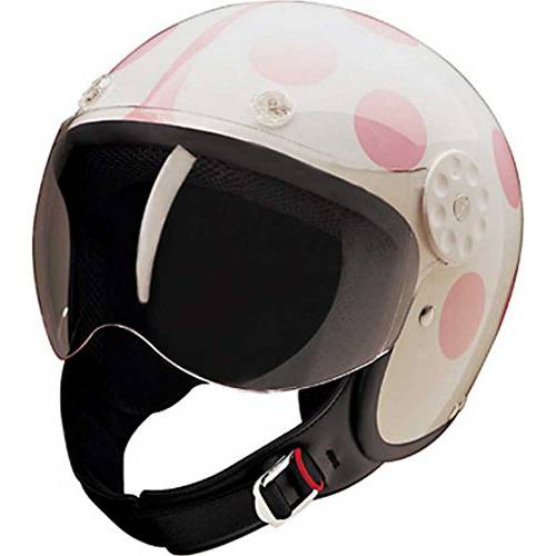 HCI  오픈 페이스 유리섬유 오토바이 헬멧 - 화이트/ 핑크 레이디버그 15-250