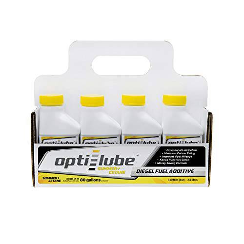 Opti-Lube Summer+ Cetane 공식 디젤 연료 Additive: 4oz 8 팩, 트리트먼트 up to 80 갤런 per 4oz 병