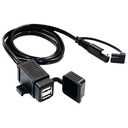 MOTOPOWER MP0609C 3.1Amp 방수 오토바이 듀얼 USB 충전기 키트 SAE to USB 어댑터 케이블 폰 태블릿, 태블릿PC GPS 충전기