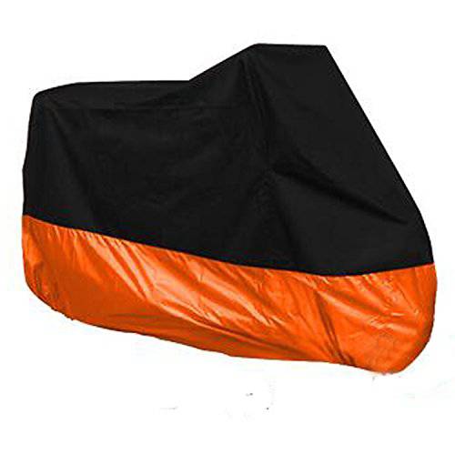 HANSWD 오토바이 먼지 커버 방수 UV 커버 for 야마하 가와사키 범용 XL 블랙 and 오렌지