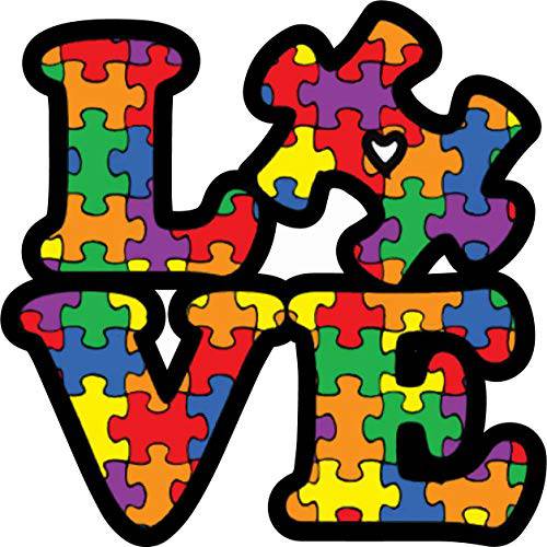 자폐성 인식 퍼즐 피스 차량용 데칼 스티커 | 프리미엄 퀄리티 비닐 스티커 | 4-Inches X 4-Inches | RS123