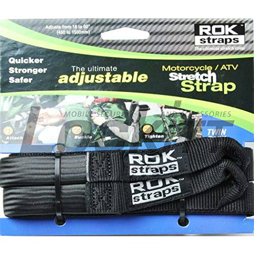 ROK Straps ROK-10025-4PR 블랙 18- 60 오토바이/ ATV 조절가능 스트레치 스트랩, 4 쌍, 세트