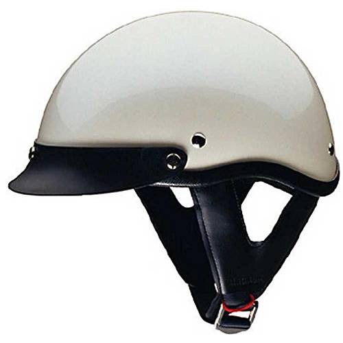 HCI  펄 화이트 오토바이 1/2,하프 헬멧  썬바이저 - ABS 쉘 100-113