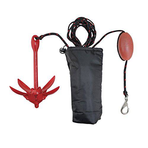 Extreme Max 레드 스탠다드 3006.6782 BoatTector Complete Grapnel Anchor 키트 패들 보드 SUP 스몰 카약 풍선 and Other 경량 워터 Toys 1.5 LBS