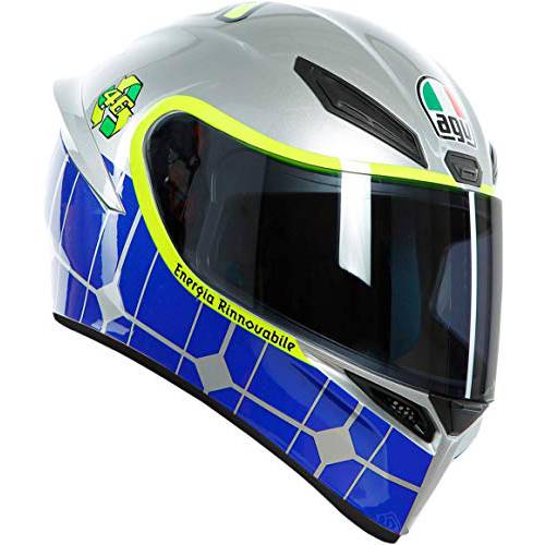 AGV Unisex-Adult 풀 페이스 K-1 MUG15 오토바이 헬멧 (실버/ 블루, 라지)
