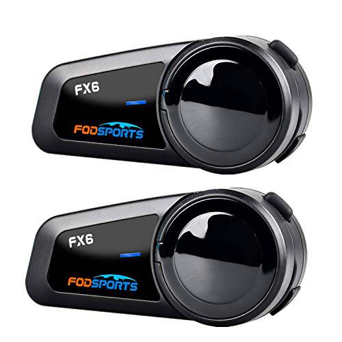 오토바이 블루투스 헤드셋 Fodsports FX6 1000m 6 라이더 Group 모터바이크 선내통화장치 범용 블루투스 오토바이 헬멧 커뮤니케이션 시스템 FM/ 하드&  소프트 마이크/ 음성 다이얼/ 쓸수있는 While 충전