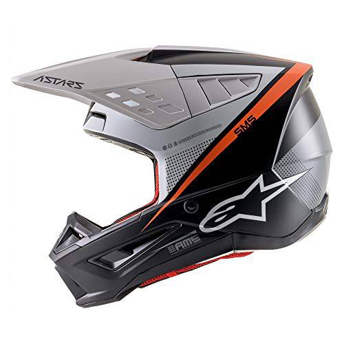 블랙/ 화이트/ 오렌지 Sz XL Alpinestars SM5 레이온 헬멧