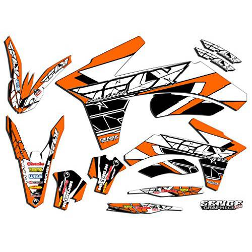 2002-2008 SX 50, Fly 레이싱 오렌지 베이스 Senge 그래픽 키트, 호환가능한 KTM