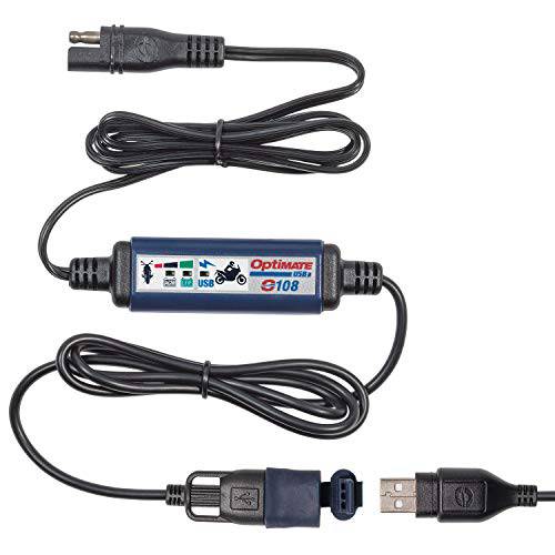 Tecmate  최적화 USB O-108v2, 스마트 in-line 3300mA USB 충전기, 대기 모드&  차량 배터리 모니터.