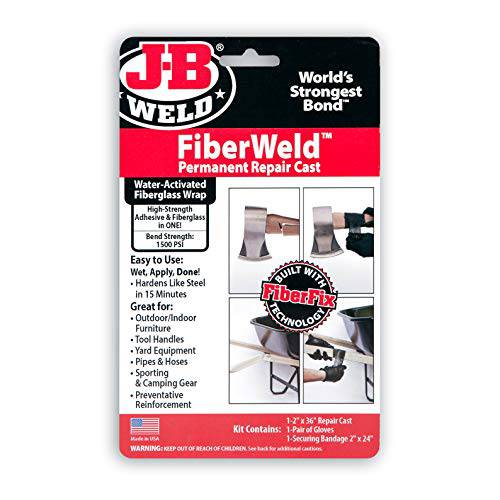 FiberWeld 영구 수리 캐스트 2x36 인치 - 하이 강화 접착 유리섬유 랩 - 블랙, 38236