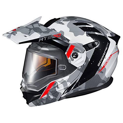 ScorpionEXO EXO-AT950 Outrigger 헬멧 w/ 듀얼 Pane 쉴드 (화이트/ 그레이 - 스몰)
