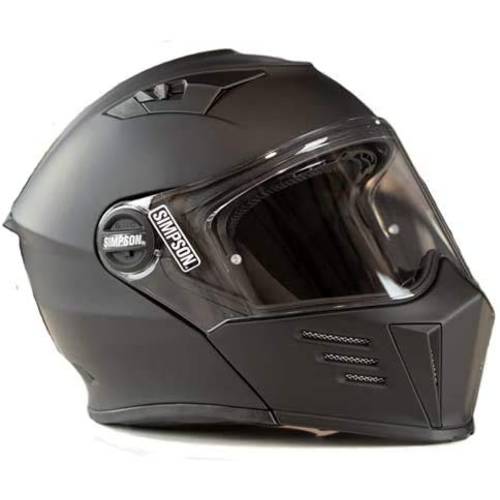 심슨 M59 Xs3 모드 밴디트 풀 페이스 오토바이 헬멧 사이즈 - Xs - 매트 블랙 - 클리어 쉴드 포함