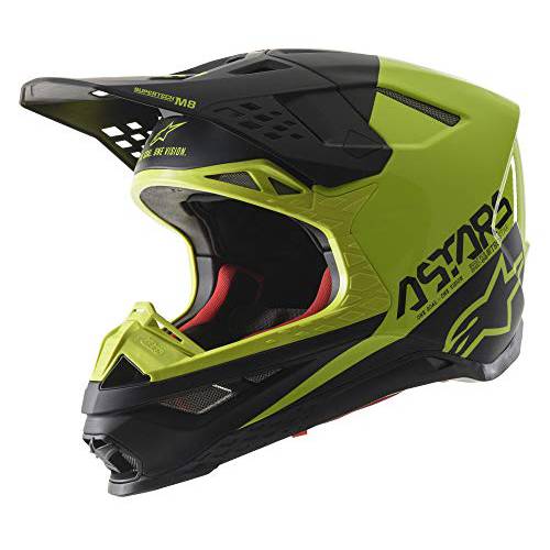 Alpinestars Unisex-Adult S.Tech S-M8 에코 헬멧 블랙/ Yellow Fluo/ M& G Md (멀티, one_size)