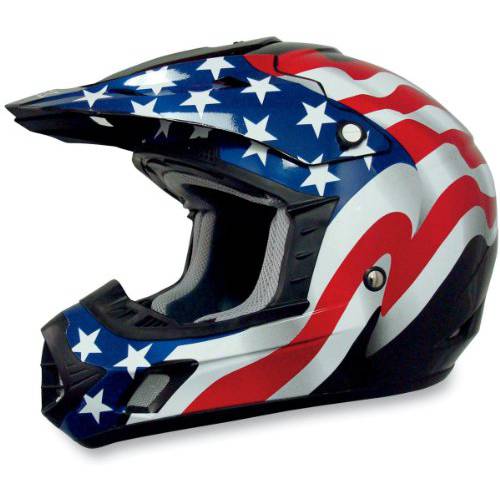 AFX FX-17 Unisex-Adult Off-Road-Helmet-Style 헬멧 (깃발 블랙, X-Large)