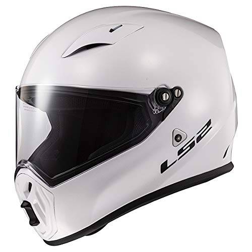 LS2 헬멧 스트리트 파이터 2020 헬멧 (광택 화이트 - X-Large)