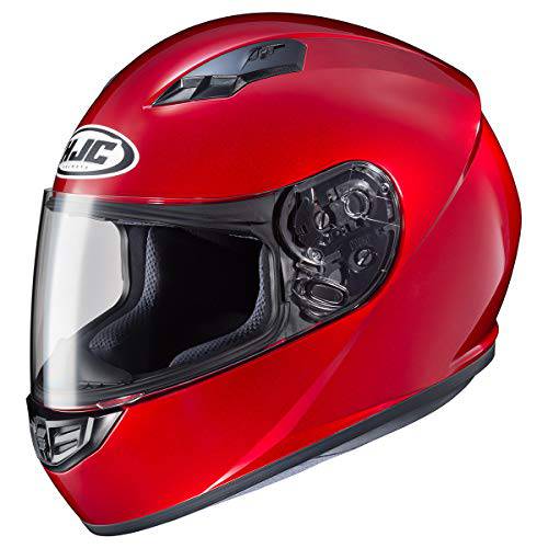 HJC 헬멧 CS-R3 Unisex-Adult 풀 페이스 메탈릭,메탈 오토바이 헬멧 (캔디 레드, X-Small)