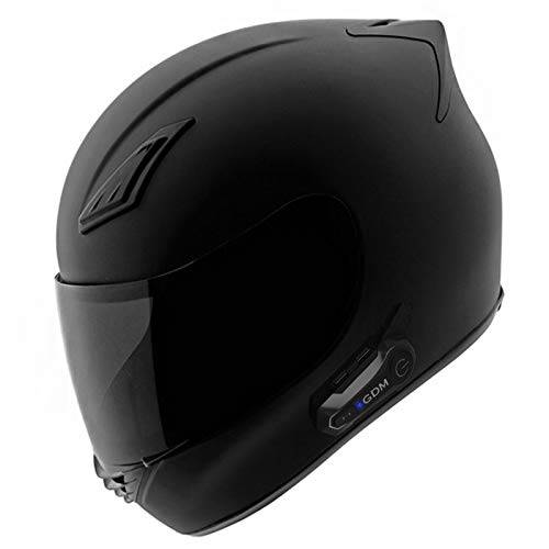 GDM 오토바이 헬멧 선내통화장치 블루투스 헤드셋 - XXL (매트 블랙,  클리어&  틴티드 보호)