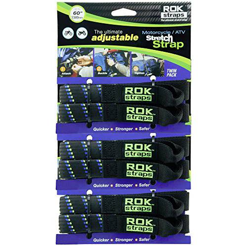 ROK 스트랩 ROK-10001 Moto 플레이드 블랙/ 블루/ 그린 18-60 오토바이/ ATV 조절가능 스트레치 스트랩
