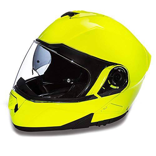 데이토나 헬멧 오토바이 모듈식 풀 페이스 헬멧 Glide- 형광 Yellow 100% 도트인증