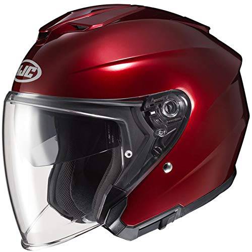 HJC i30 솔리드 Men’s 스트리트 오토바이 헬멧 - 와인/ X-Large