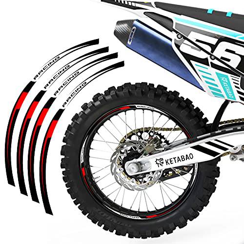 KETABAO MX 자전거 림 테이프 R02 데칼,도안 스티커 보호 21 18 인치 호환가능한 350 RS 400 RS 430 RS 450 RS (레드)