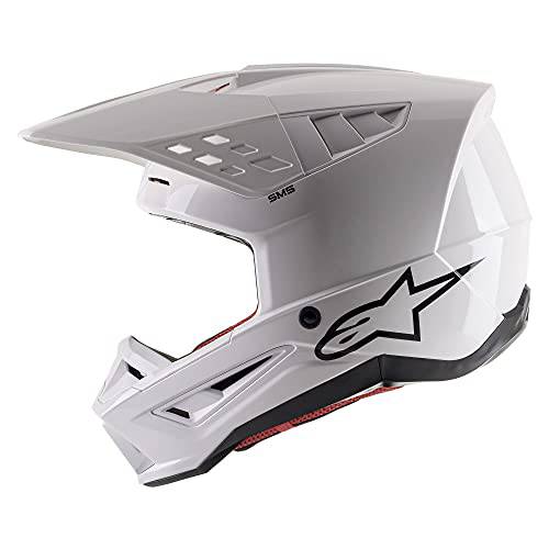 Alpinestars Unisex-Adult S-M5 솔리드 Helmet-White 글로시 (X-Small) (멀티, 원 사이즈)