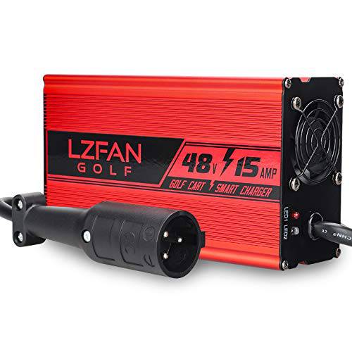 LZFAN 골프 카트 배터리 충전기 클럽 자동차 골프 카트 3 핀 라운드 플러그 (48V15AMP)