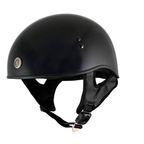 Klutch K-6 ’Laid 로우’ 광택 블랙 하프 페이스 오토바이 해골 헬멧 - 2X-Large
