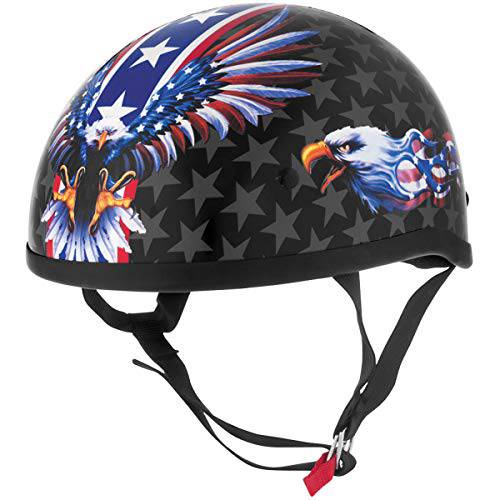 Skid 리드 Original USA Flame Eagle 헬멧 (XX-Large) (블랙)