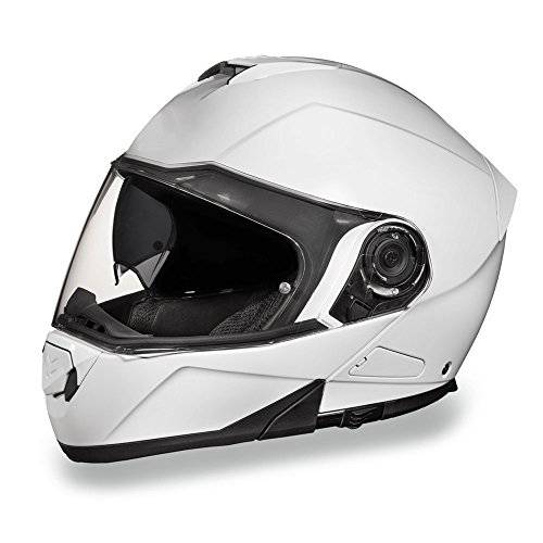 데이토나 헬멧 오토바이 모듈식 풀 페이스 헬멧 Glide- Hi-Gloss 화이트 100% 도트인증