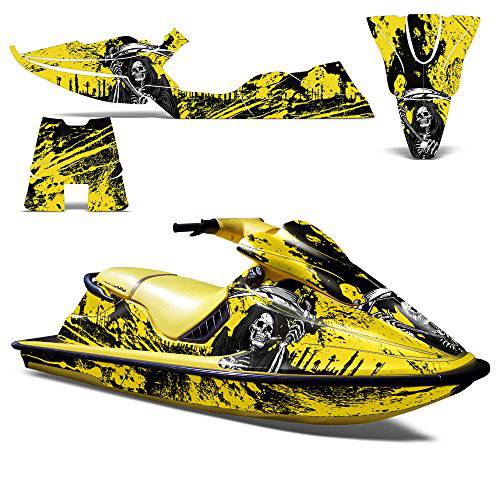 Wholesale 데칼,도안 Jet 스키 그래픽 키트 스티커 데칼 호환가능한 Sea-Doo XP 1994-1996 - Reaper V2 Yellow
