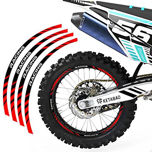 KETABAO 먼지 자전거 림 테이프 P02 데칼,도안 스티커 보호 21 19 인치 호환가능한 RM 125 RMZ 250 450 RM-Z250 (레드)