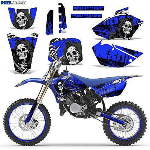 Wholesale 데칼,도안 MX 먼지 자전거 그래픽 키트 스티커 데칼 호환가능한 야마하 YZ85 2002-2014 - Reaper V2 블루