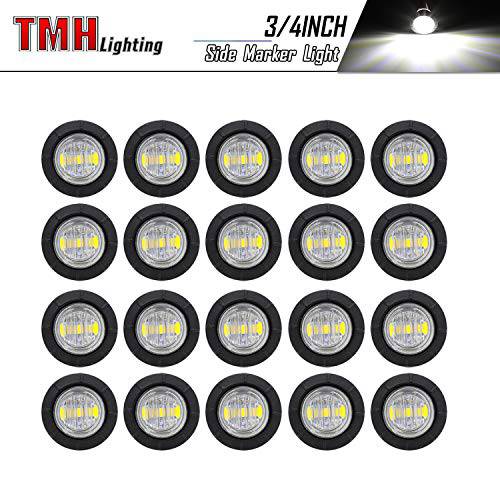 ( 팩 of 20 ) TMH 3/ 4 인치 마운트 화이트 LED 클리어런스 Bullet 마커 라이트, 사이드 LED 마커 라이트 트레일러 트럭 RV 자동차 버스 밴