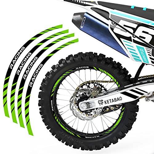KETABAO 먼지 자전거 림 테이프 P02 데칼,도안 스티커 보호 21 19 인치 호환가능한 RMZ 250 450 RM-Z250 RM-Z450 (그린)
